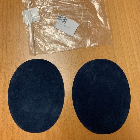 New Pair of Navy Blue Suede Knee Patches Iron On - Picture 1 of 1
